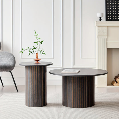 Coffee Tables shown in the Black Wood Grain option