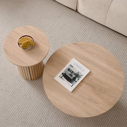 2-Piece Set Round Coffee Table with Non-Slip Base for Work, Display, and Everyday Use detail image