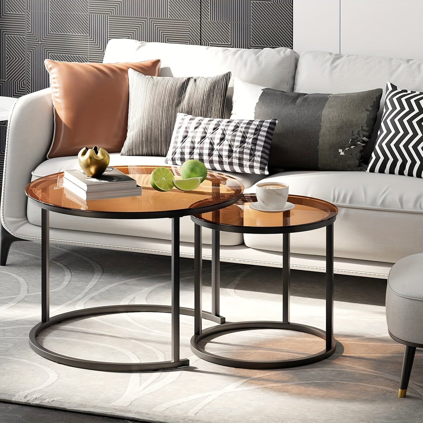 Coffee Table shown in the Tea Glass - Black option