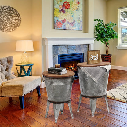2-Piece Set Round End Table with Stackable Design for Work, Display, and Everyday Use detail image