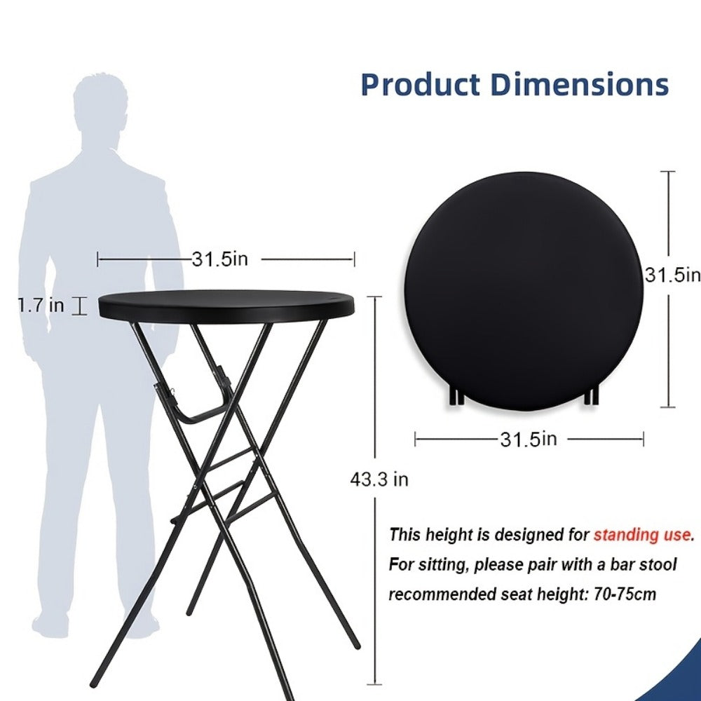2-Piece Set Round Folding Table, Portable Fold-Up Table for Patio detail image - detail view 12