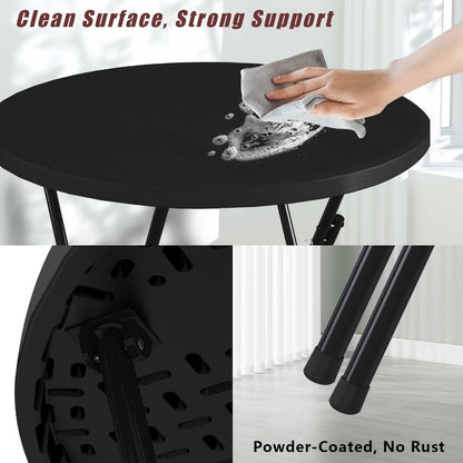 2-Piece Set Round Folding Table, Portable Fold-Up Table for Patio detail image - detail view 13