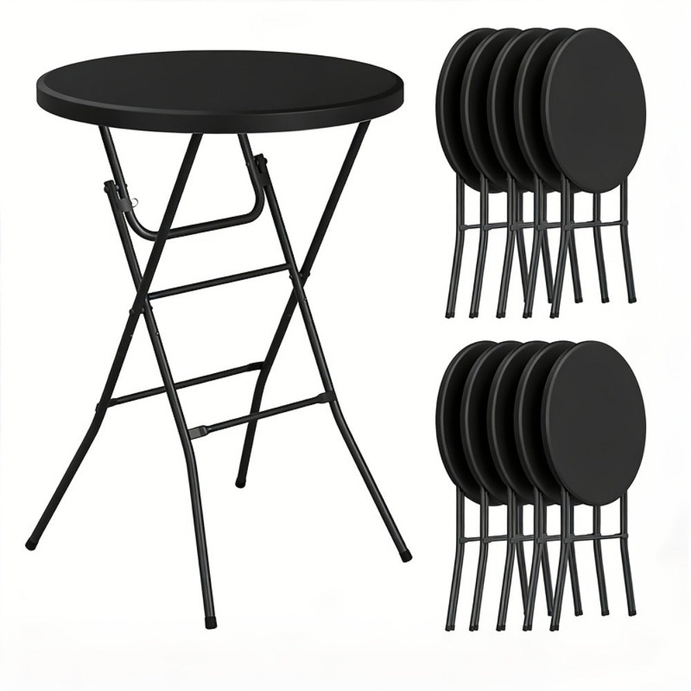 2-Piece Set Round Folding Table, Portable Fold-Up Table for Patio detail image - detail view 5