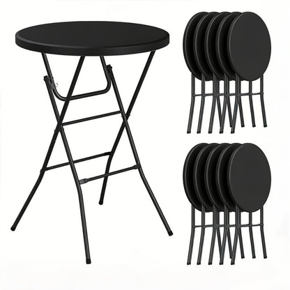 2-Piece Set Round Folding Table, Portable Fold-Up Table for Patio detail image - detail view 5