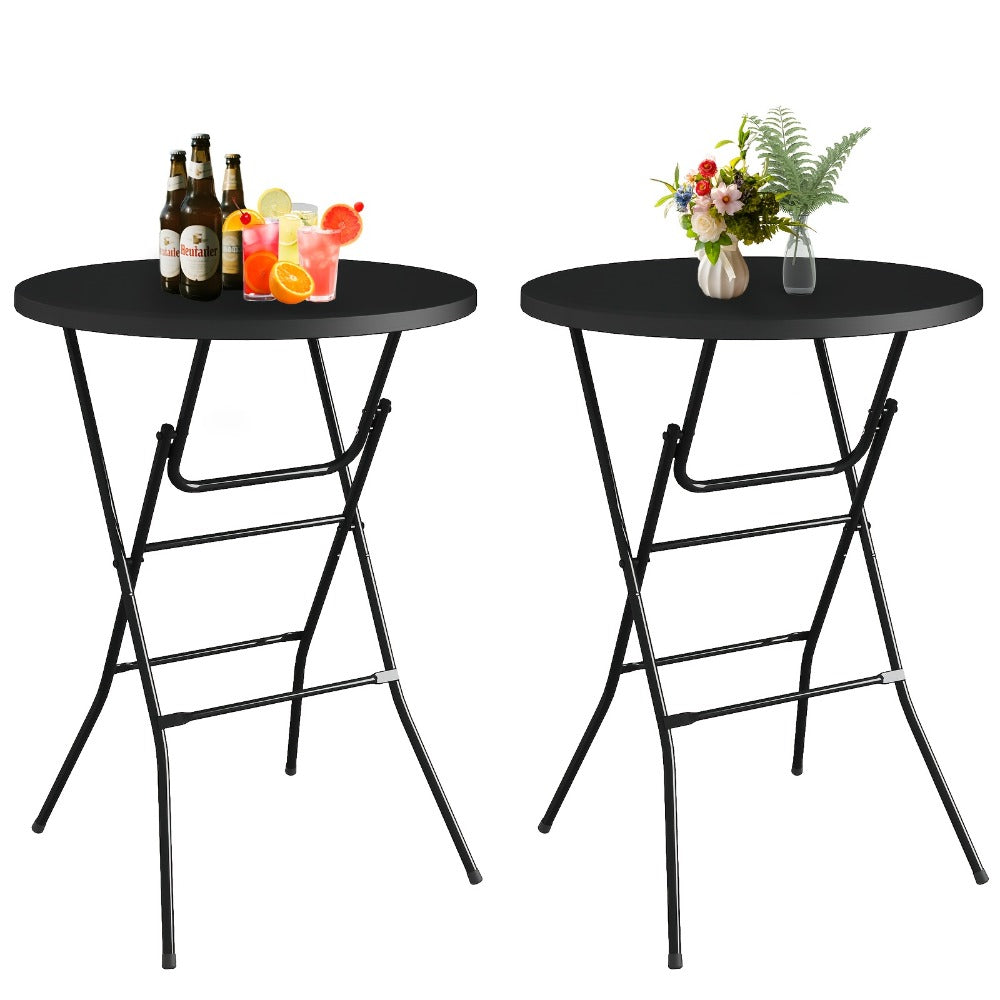 2-Piece Set Round Folding Table, Portable Fold-Up Table for Patio detail image - detail view 9