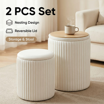 Ottoman shown in the Beige-2pack option