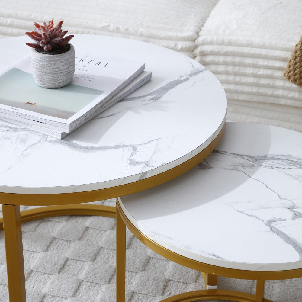 2-Piece Set Space-Saving Coffee Table, Living Room Center Table detail image - detail view 12