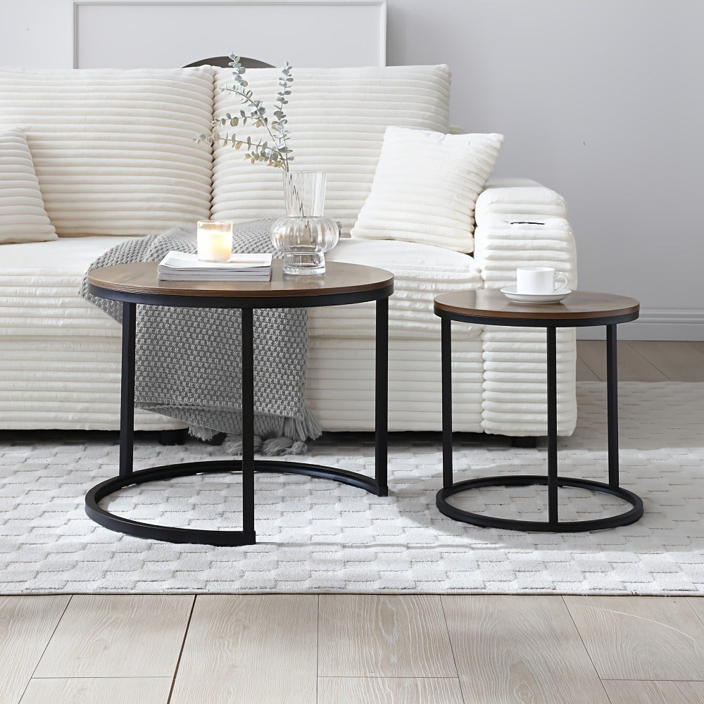 2-Piece Set Space-Saving Coffee Table, Living Room Center Table detail image - detail view 3