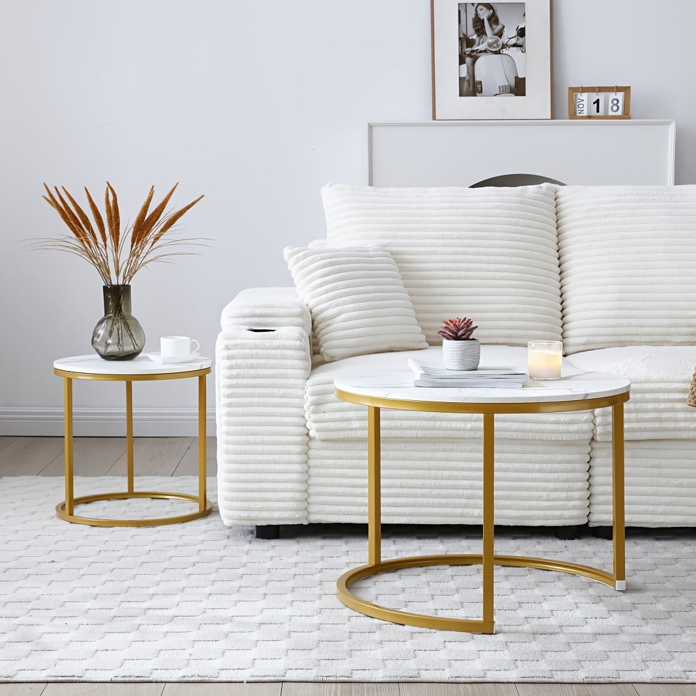 2-Piece Set Space-Saving Coffee Table, Living Room Center Table detail image - detail view 7