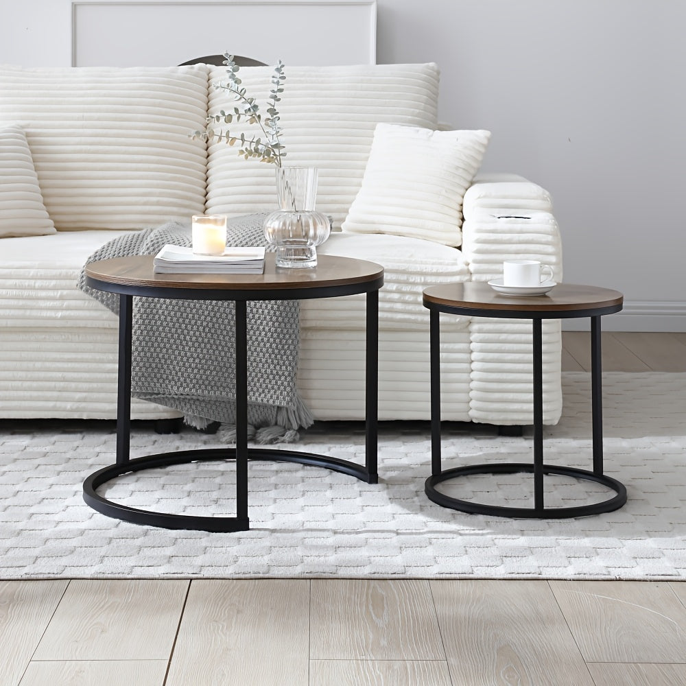 Coffee Table shown in the Walnut + MDF+Metal + Primary Living Space option