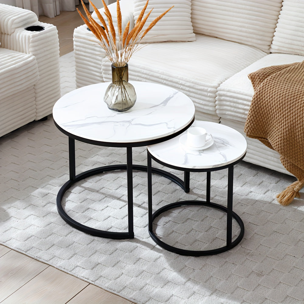 Coffee Table shown in the White+gray + MDF+Metal + Primary Living Space option