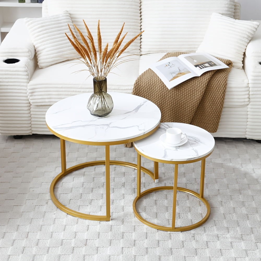 Coffee Table shown in the White + MDF+Metal + Primary Living Space option