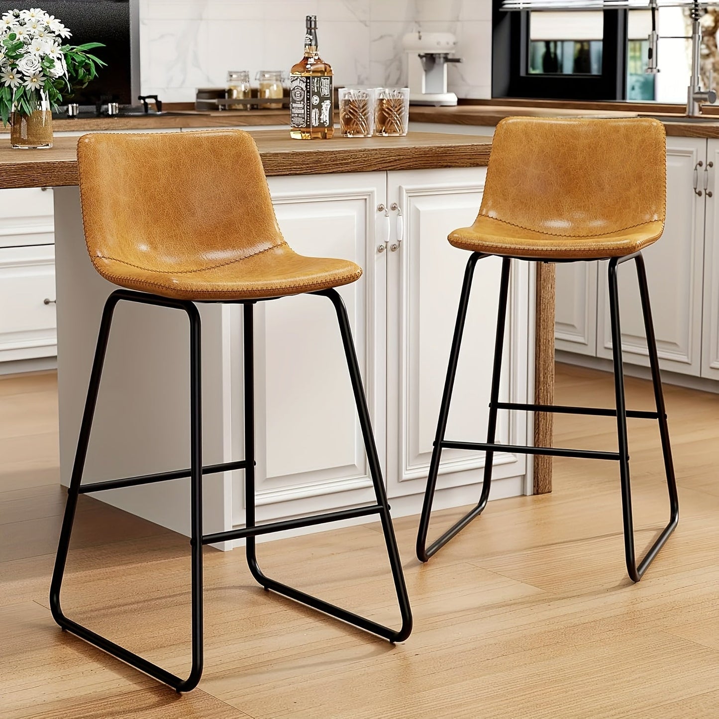 Bar Stool shown in the 2Pcs-Brown option