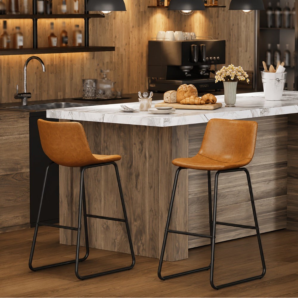 2-Piece Set Upholstered Bar Stool for Kitchen and Living Room detail image - detail view 14