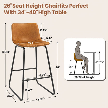 2-Piece Set Upholstered Bar Stool for Kitchen and Living Room detail image - detail view 4