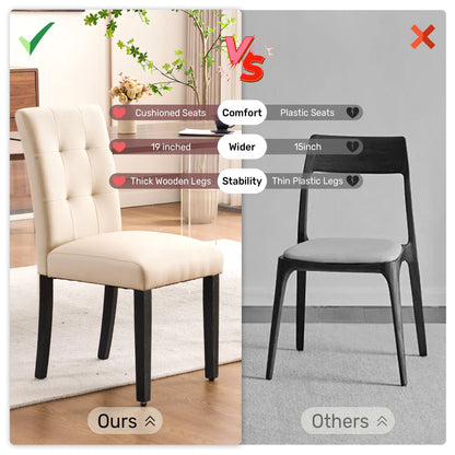 2-Piece Set Upholstered Dining Chair, Dining Room Accent Chair for Kitchen detail image - detail view 11