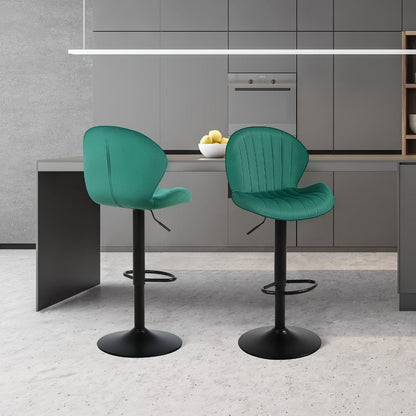 Bar Stool, Velvet Bar Stools Set of 2 or 3 with Back & Footrest, Height Adjustable Swivel shown in the main product view
