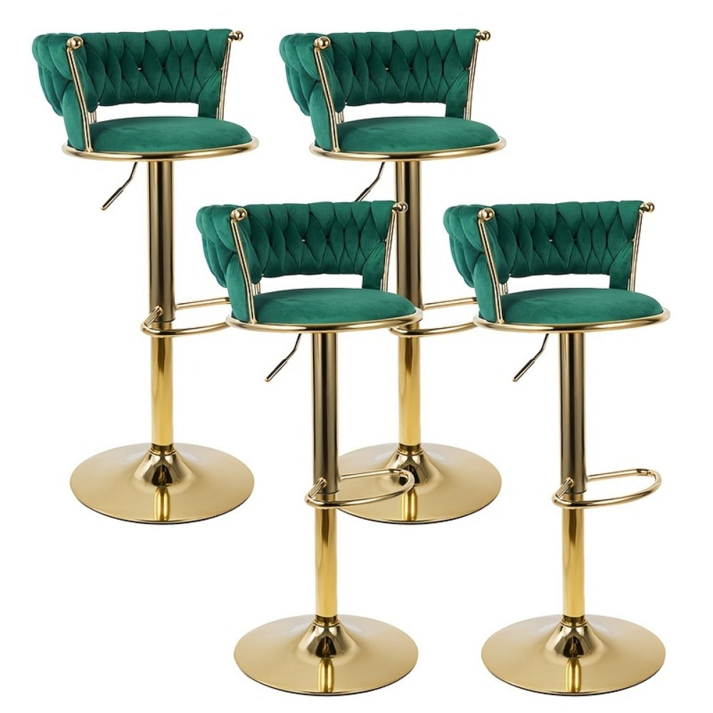 2-Piece Set Velvet Bar Stool with Adjustable Height for Kitchen detail image - detail view 13