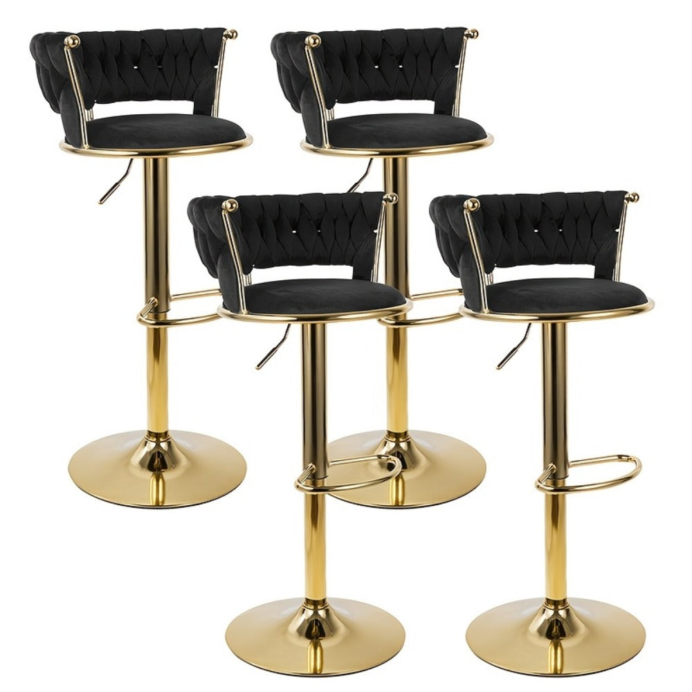 2-Piece Set Velvet Bar Stool with Adjustable Height for Kitchen detail image - detail view 5