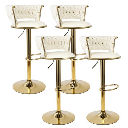 2-Piece Set Velvet Bar Stool with Adjustable Height for Kitchen detail image - detail view 9