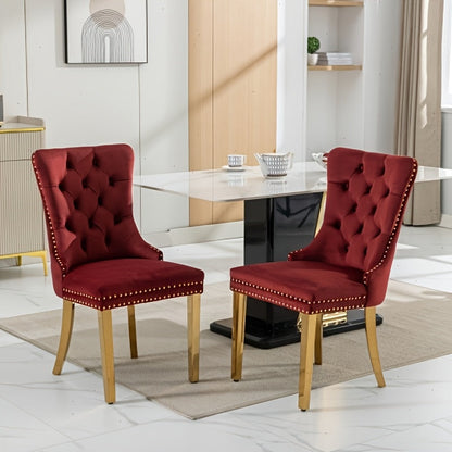 Upholstered Dining Chairs shown in the Burgundy, Set Of 2 option