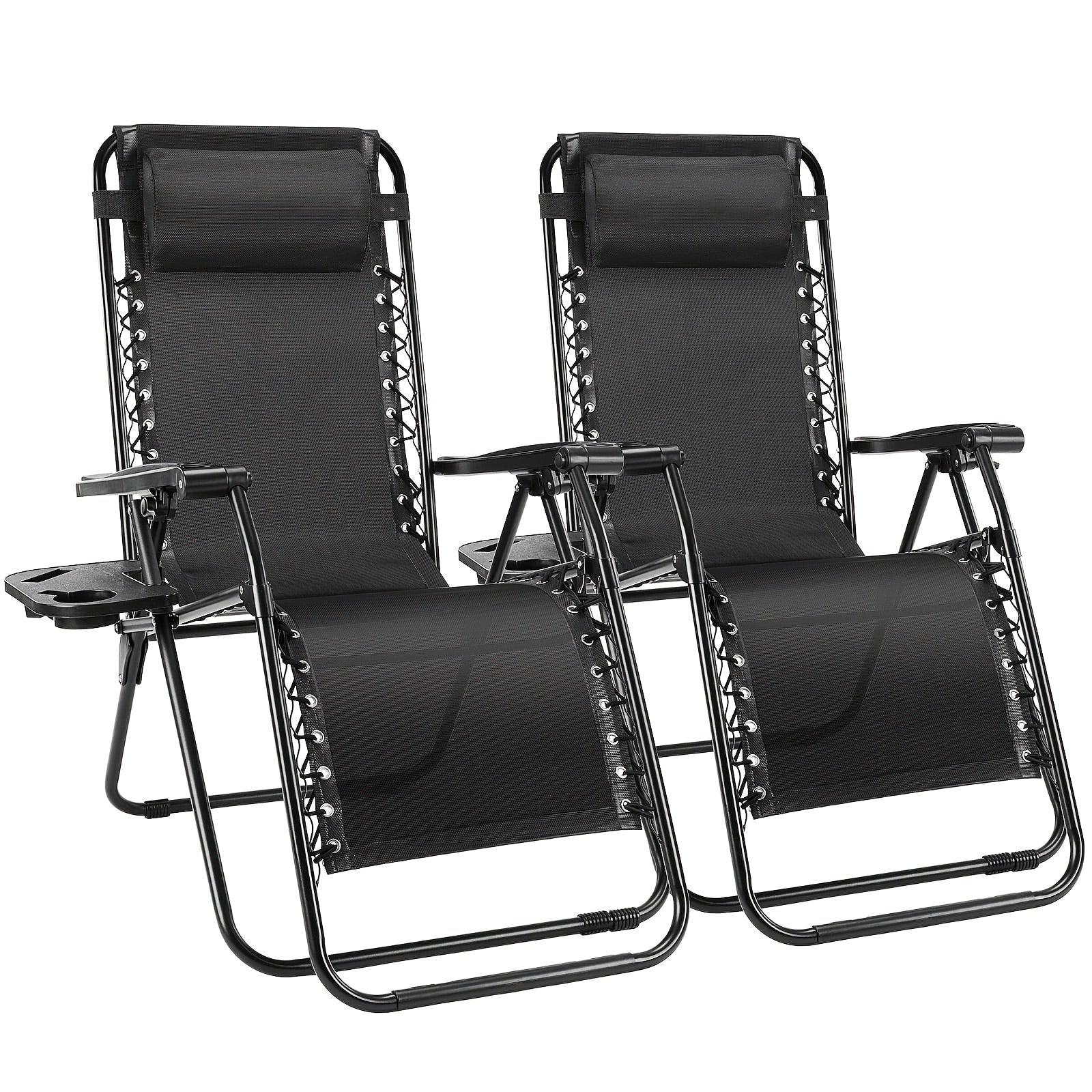 Outdoor Lounge Chair shown in the Black, 2pcs option