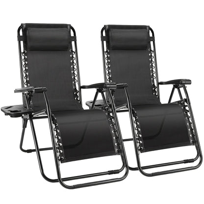 Outdoor Lounge Chair shown in the Black, 2pcs option