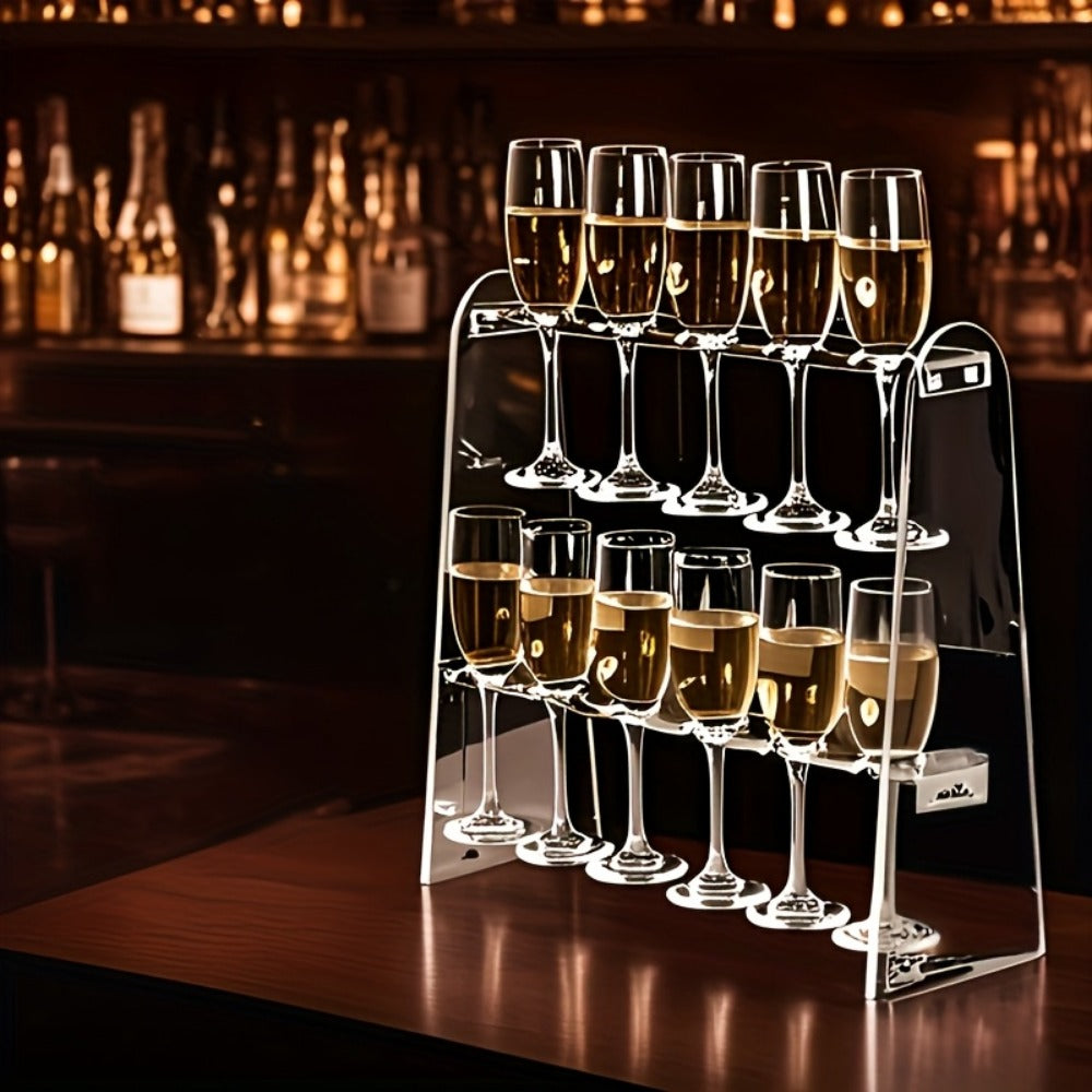 2-Tier Acrylic Wine Glass Rack with Wine Glass Holder for Kitchen detail image - detail view 5