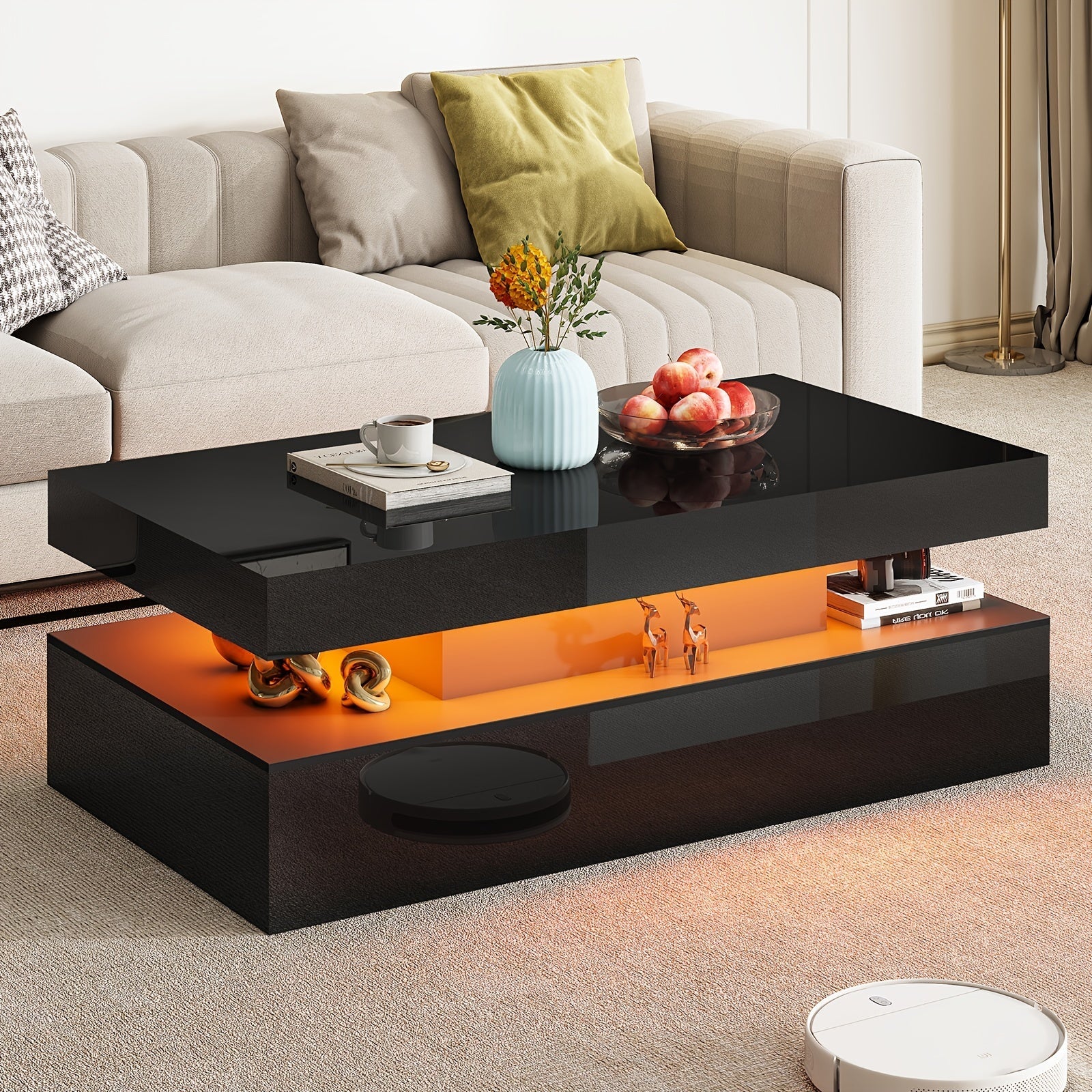 Coffee Table shown in the Black, 40in option