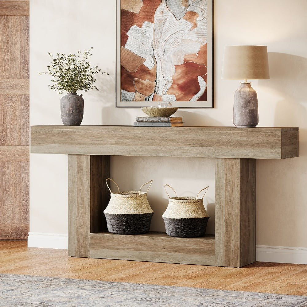 2-Tier Console Table, Narrow Entryway Table for Work, Display, and Everyday Use detail image - detail view 11