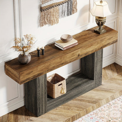 2-Tier Console Table, Narrow Entryway Table for Work, Display, and Everyday Use detail image - detail view 13