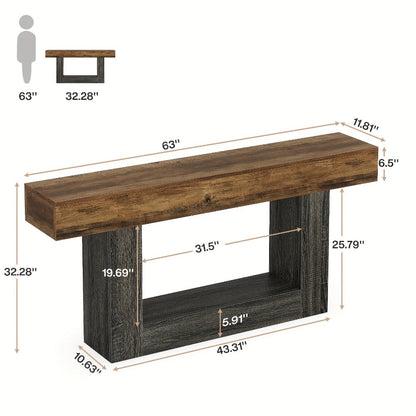2-Tier Console Table, Narrow Entryway Table for Work, Display, and Everyday Use detail image - detail view 4