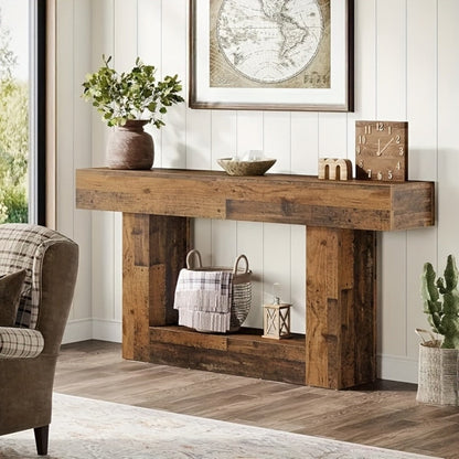 2-Tier Console Table, Narrow Entryway Table for Work, Display, and Everyday Use detail image - detail view 5