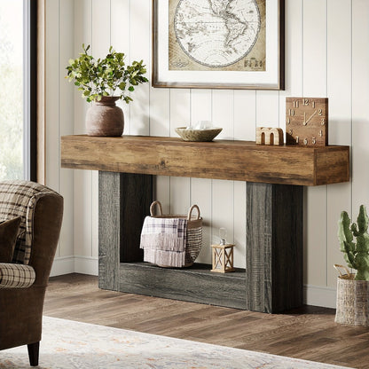 2-Tier Console Table, Narrow Entryway Table for Work, Display, and Everyday Use detail image - detail view 6