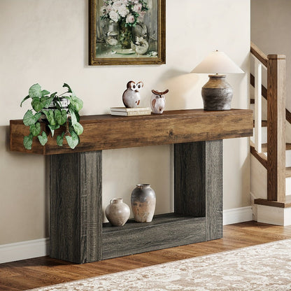 2-Tier Console Table, Narrow Entryway Table for Work, Display, and Everyday Use detail image - detail view 8