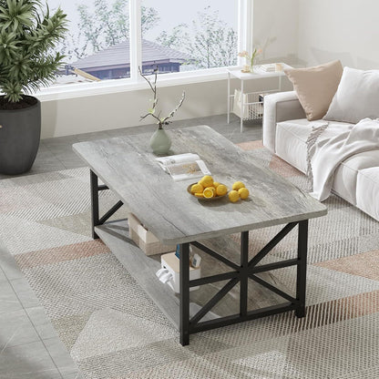 2-Tier Faux Marble Coffee Table with Multiple Color Options, Living Room Center Table detail image - detail view 10