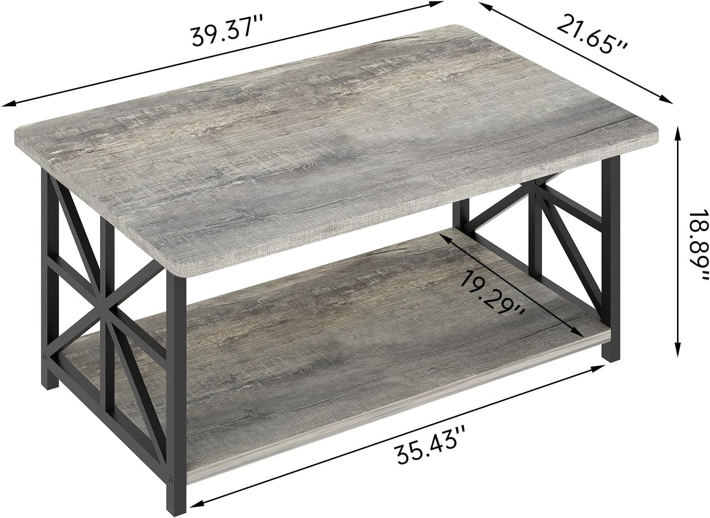 2-Tier Faux Marble Coffee Table with Multiple Color Options, Living Room Center Table detail image - detail view 17