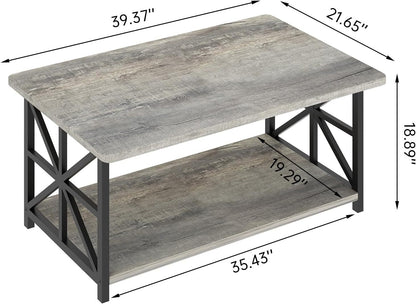 2-Tier Faux Marble Coffee Table with Multiple Color Options, Living Room Center Table detail image - detail view 17