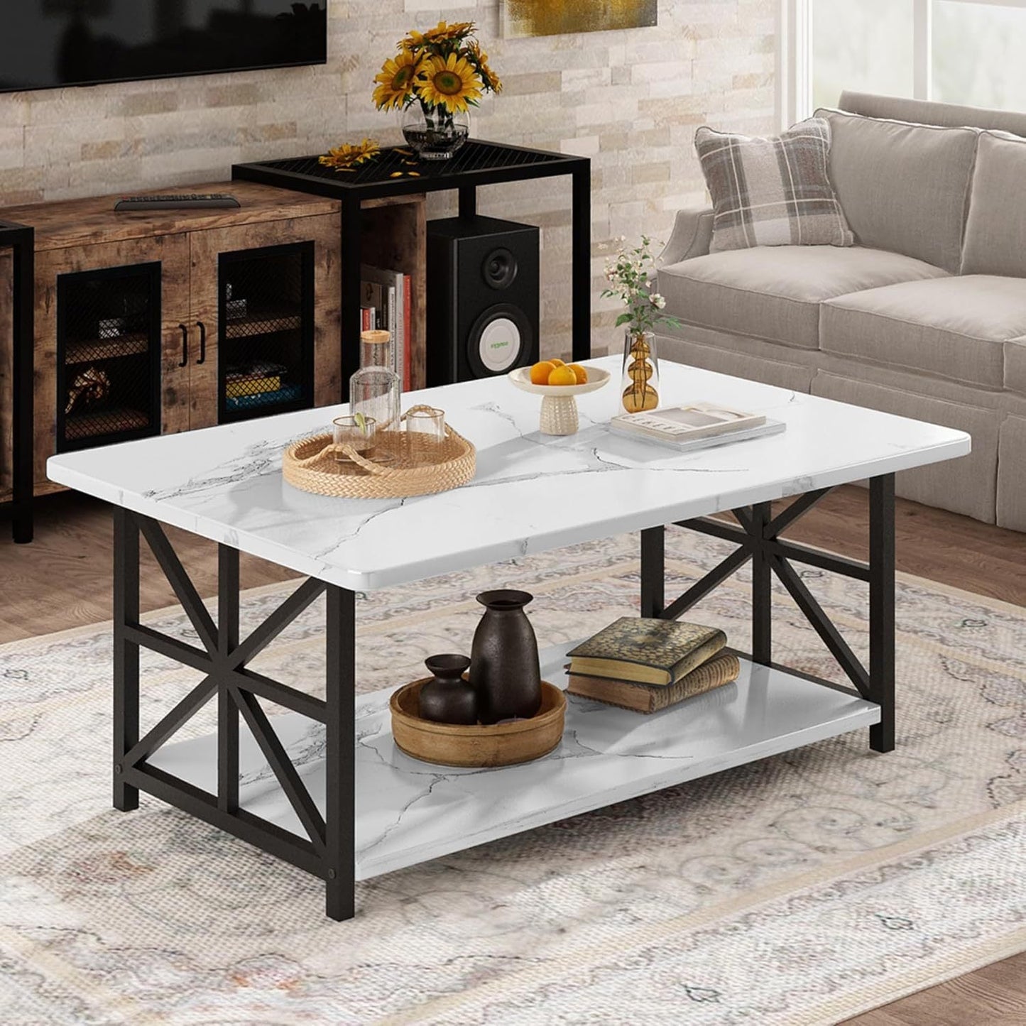 Coffee Table shown in the White option