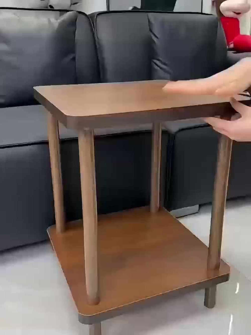 2-Tier Faux Marble Side Table with Multiple Color Options, Living Room End Table detail image - detail view 11