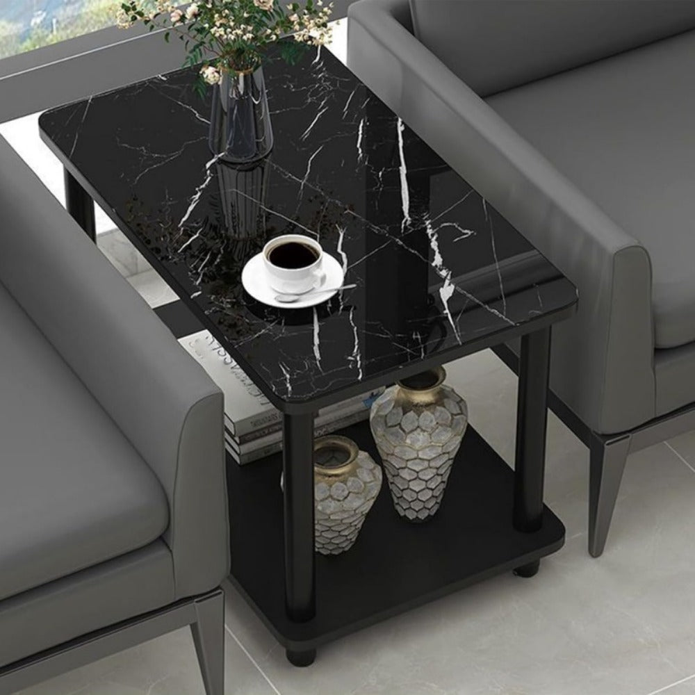 2-Tier Faux Marble Side Table with Multiple Color Options, Living Room End Table detail image - detail view 14