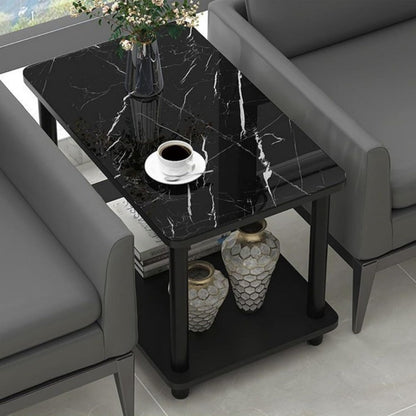 2-Tier Faux Marble Side Table with Multiple Color Options, Living Room End Table detail image - detail view 14