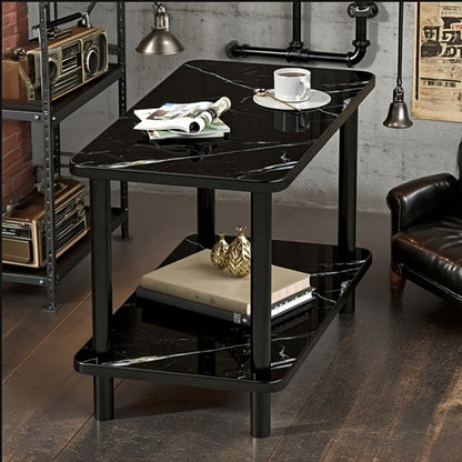 2-Tier Faux Marble Side Table with Multiple Color Options, Living Room End Table detail image - detail view 6