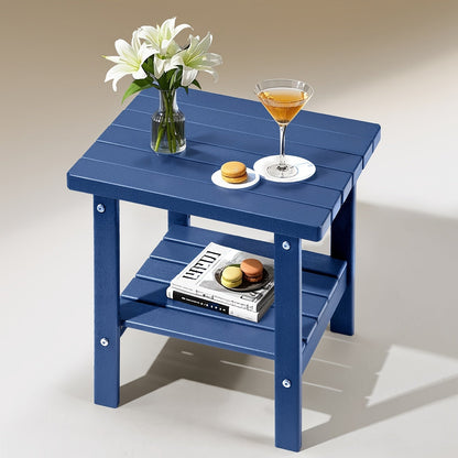 Outdoor Side Table shown in the Navy Blue option