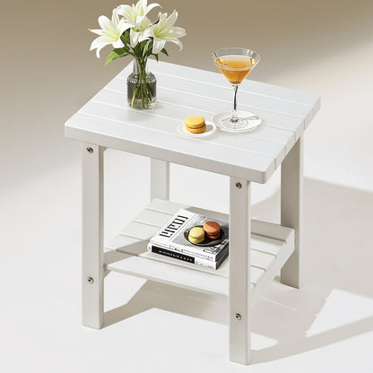 Outdoor Side Table shown in the White option