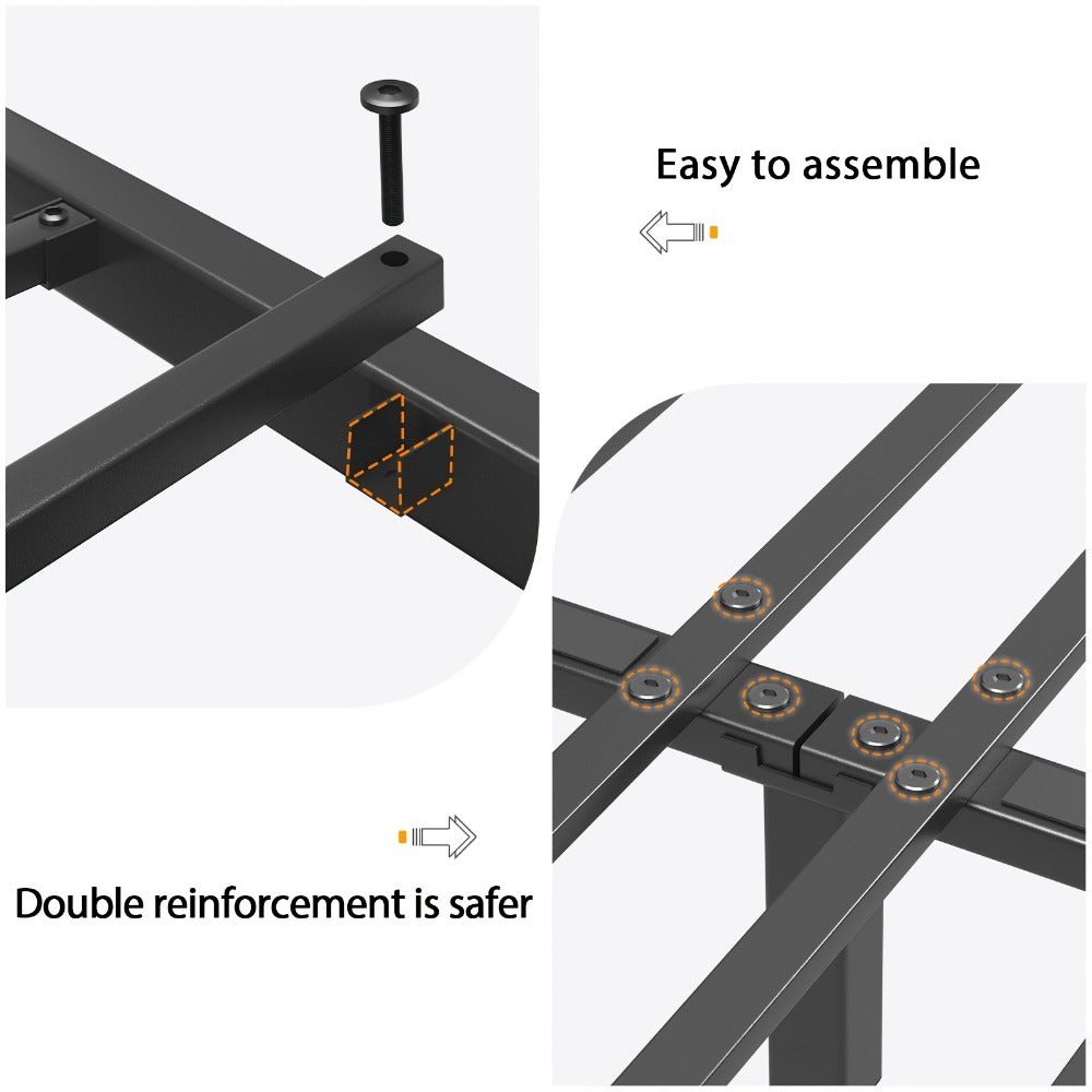 2-Tier Metal Bed Frame, Mattress Support Frame for Bedroom Comfort and Support detail image - detail view 16