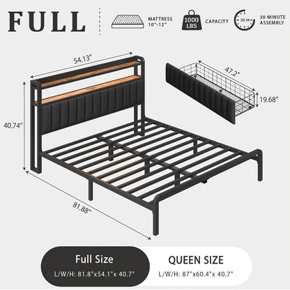 2-Tier Metal Bed Frame, Mattress Support Frame for Bedroom Comfort and Support detail image - detail view 3