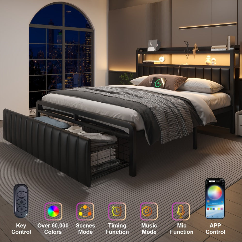 2-Tier Metal Bed Frame, Mattress Support Frame for Bedroom Comfort and Support detail image - detail view 7