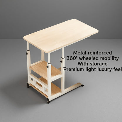 Bedside Table shown in the Upgraded Sturdy and Enlarged 3-Tier Nightstand in Light Color option