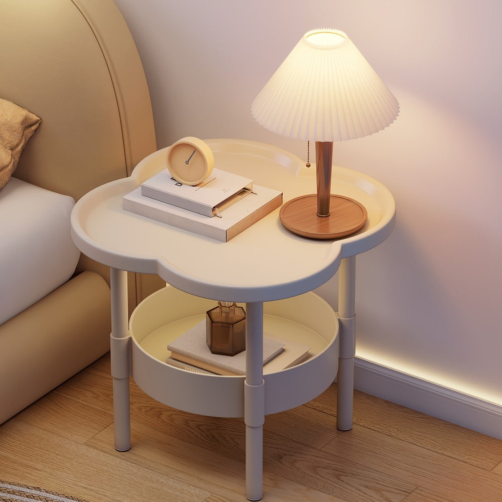 2-Tier Round Side Table with Open Shelves for Work, Display, and Everyday Use detail image - detail view 11